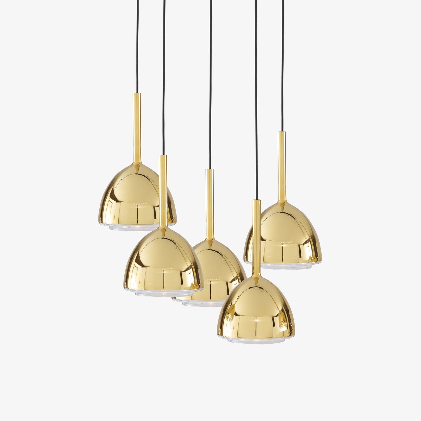 Brass Bell - Suspended Ceiling Light with 5 Cables