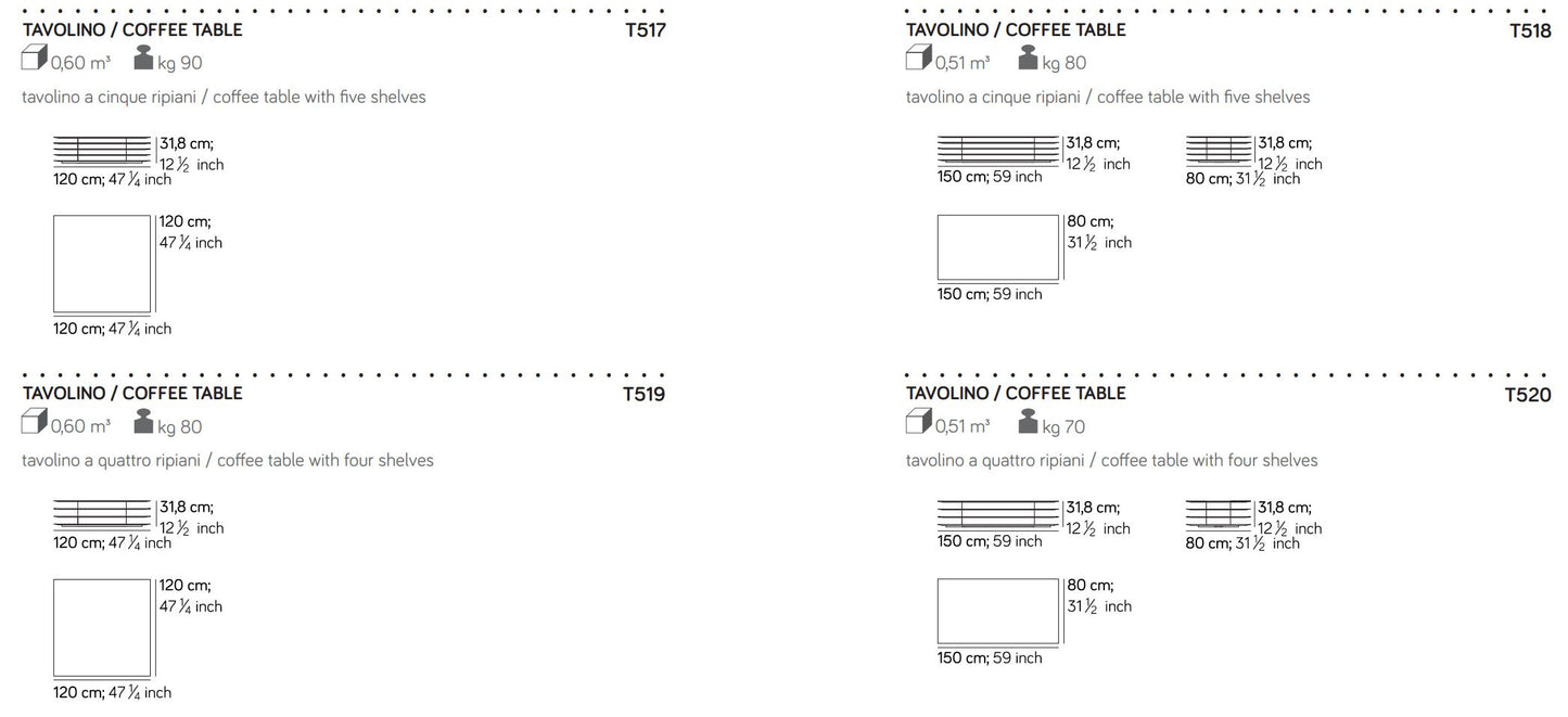 MILLEFOGLIE - Solid wood and MDF coffee table