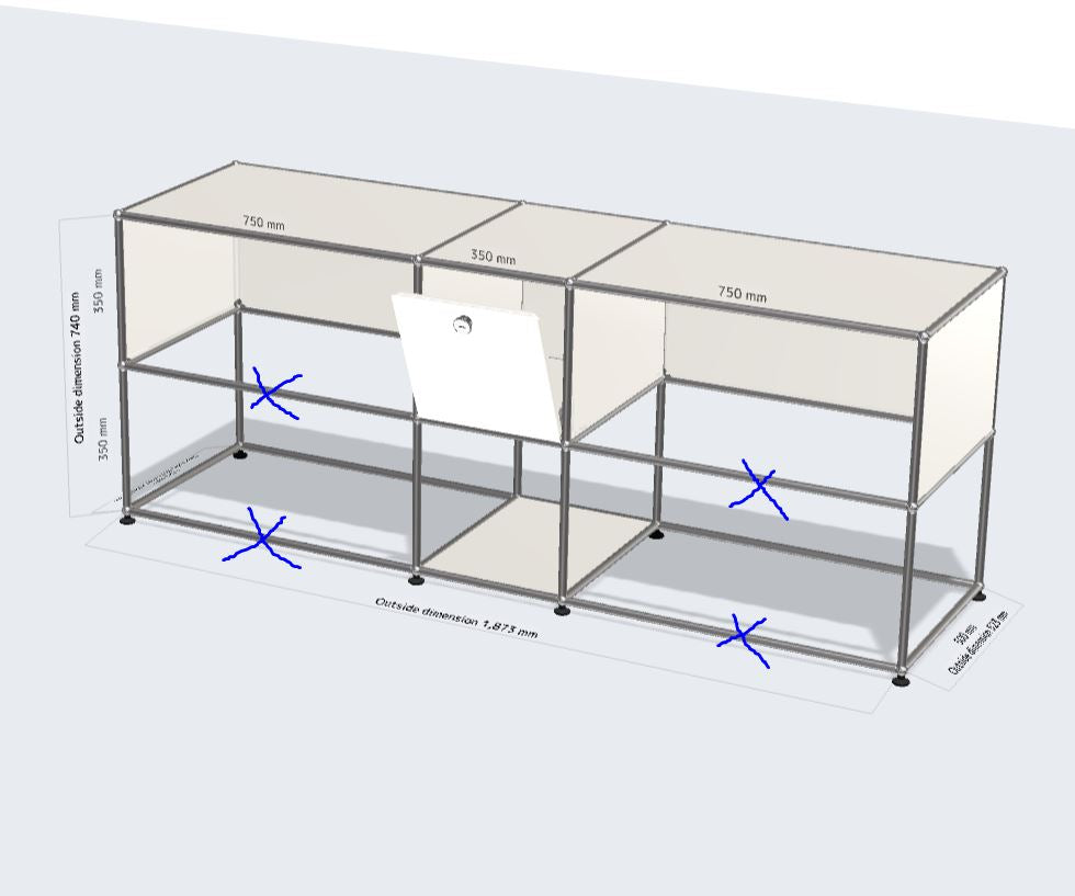USM Haller Desk 1850 (1 drop down doors)