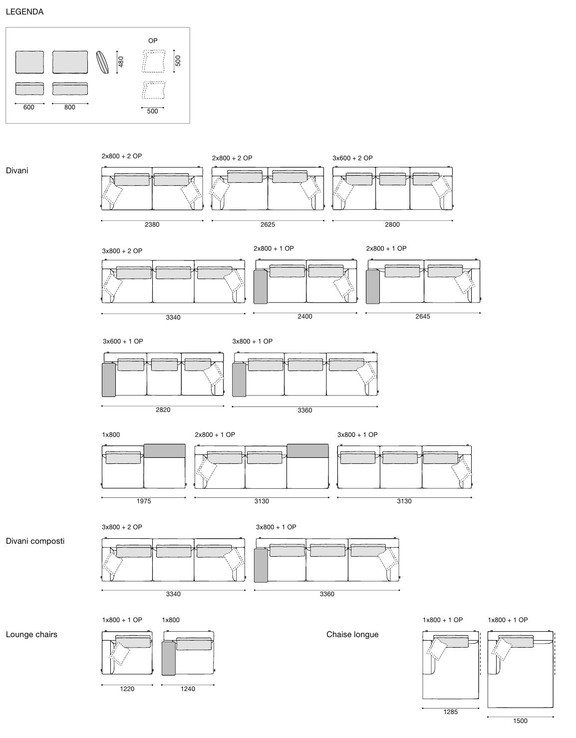 BRERA a system of sofas / cushion