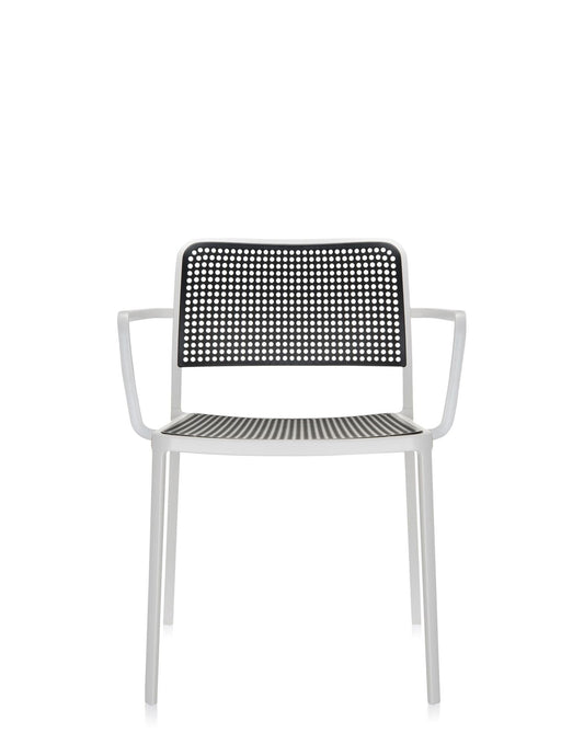 Audrey Armchair by Kartell #BLACK/WHITE PAINTED STEEL/
