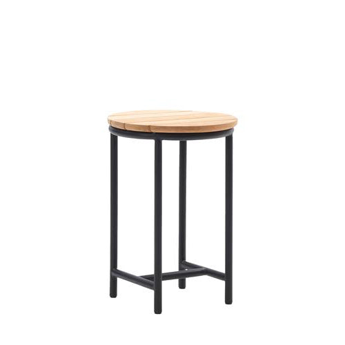 WICKED - Round aluminium and wood high side table by Vincent Sheppard