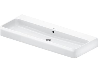 QATEGO - Rectangular ceramic washbasin with overflow by Duravit