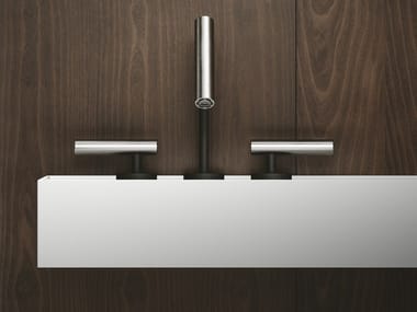 CILINDRO - 3 hole countertop stainless steel washbasin tap by Falper