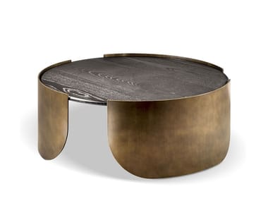 ATENAE - Low wooden and metal coffee table by Cantori