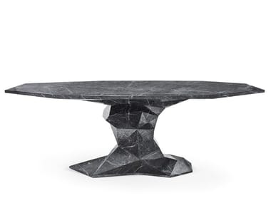 BONSAI FAUX-MARBLE - Glass-fibre dining table by Boca do Lobo