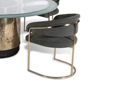 CLEM - Upholstered leather easy chair with armrests by Visionnaire