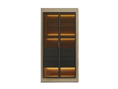 ERACLE - Wooden display cabinet with integrated lighting by Maxalto