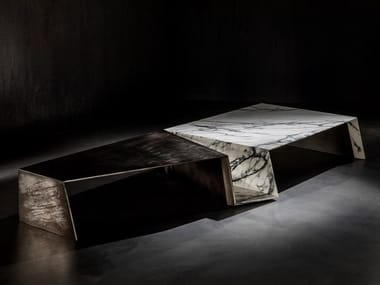 ORIGAMI - Low pewter and stone coffee table by Henge