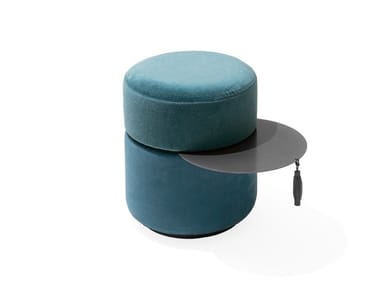 OTTO - Round fabric and stainless steel pouf by Giorgetti