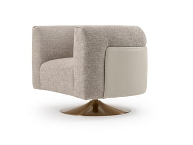 SOUL - Swivel fabric armchair with armrests by Turri