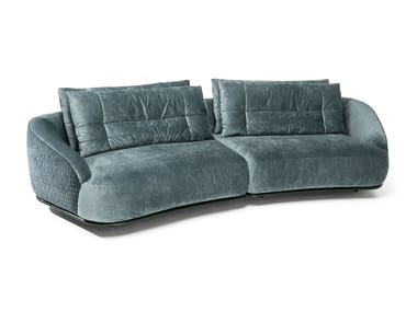 HOLDEN - Curved velvet sofa by Visionnaire