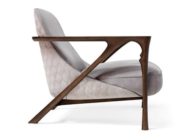 ALYA - Leather armchair with armrests by Visionnaire