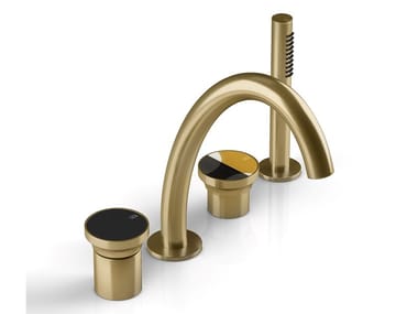 ORIGINI - 3 hole metal bathtub mixer with hand shower by Gessi