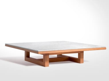 SPAN - Square marble coffee table by Salvatori