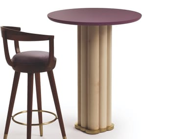 FLO - Round maple high table by Fratelli Boffi