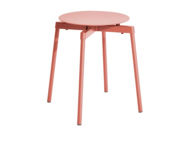 FROMME - Low stackable powder coated aluminium stool by Petite Friture