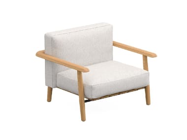MAMBO LOUNGE - Fabric garden armchair with armrests by Royal Botania