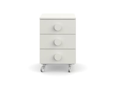 Kids' bedside table with castors - Kids' bedside table with drawers with castors by Nidi