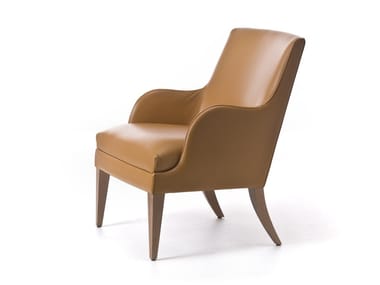 ONDA 04 - Leather armchair with armrests by Very Wood