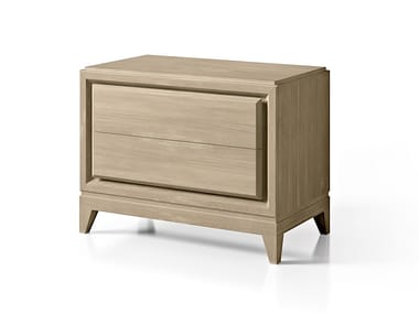 SEGRETI S190 - Rectangular wooden bedside table with drawers by Arte Brotto