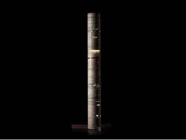 TEST-TWO - Rapolano travertine floor lamp with dimmer by Henge