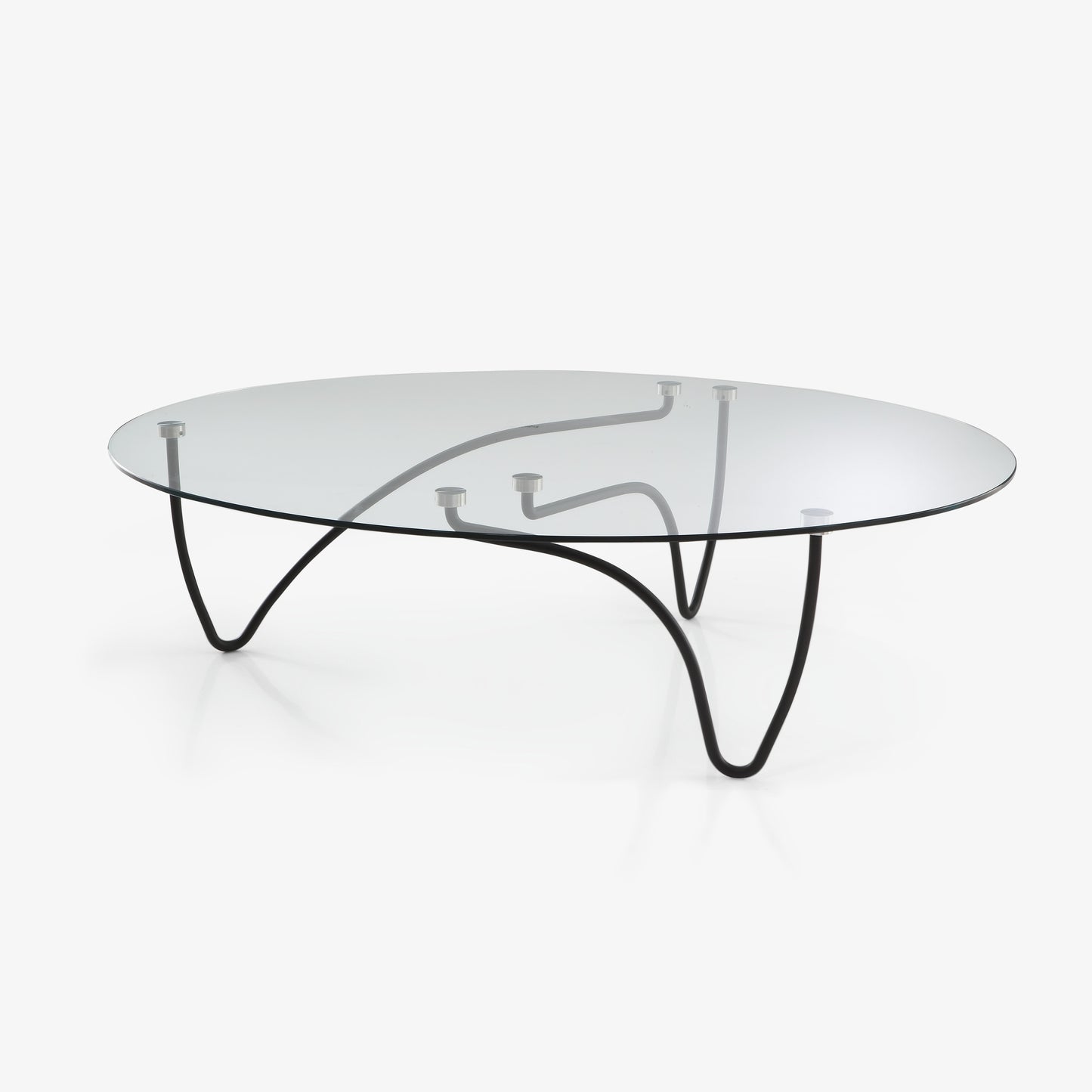 Rythme - Oval Occasional Table with Clear Glass Top