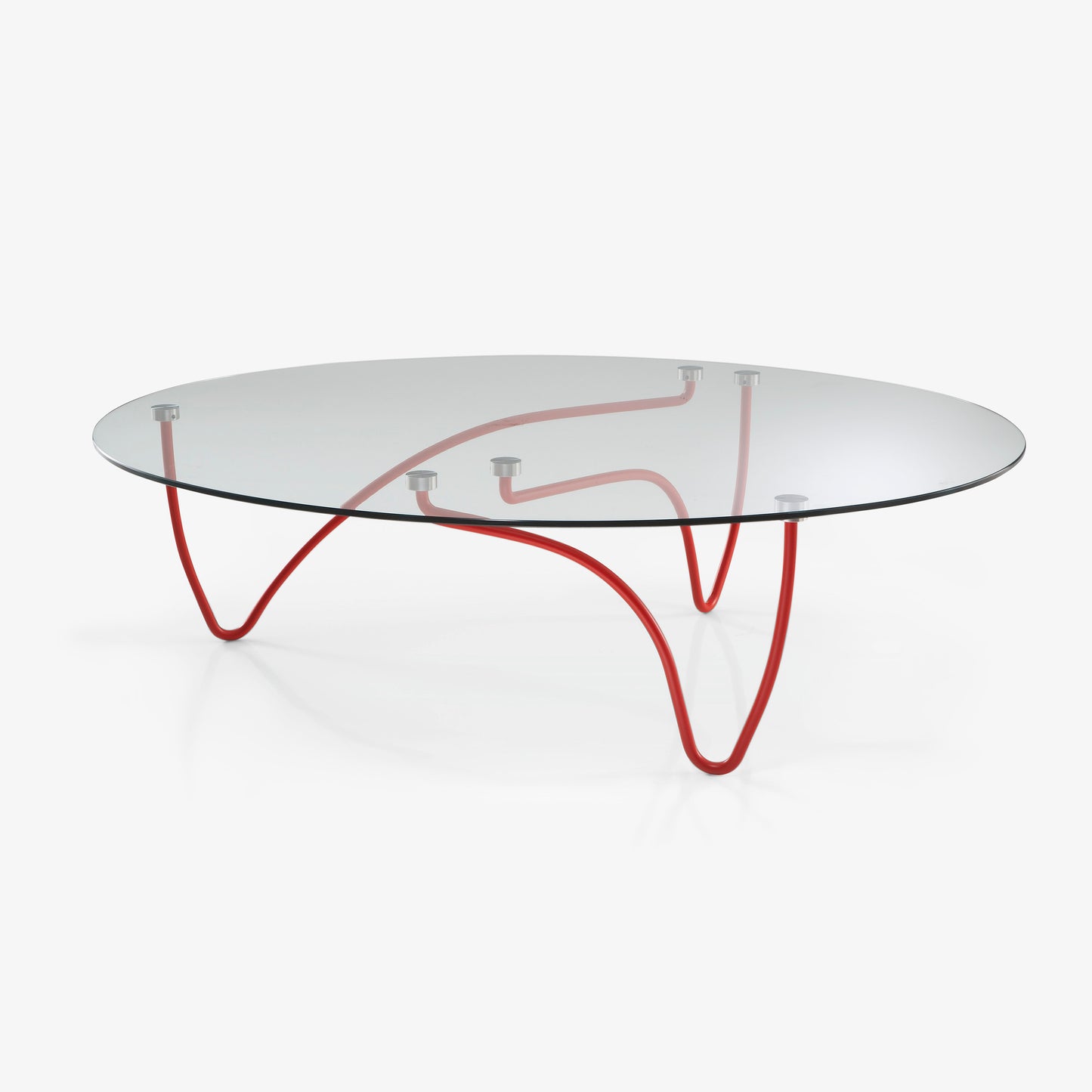 Rythme - Oval Occasional Table with Clear Glass Top