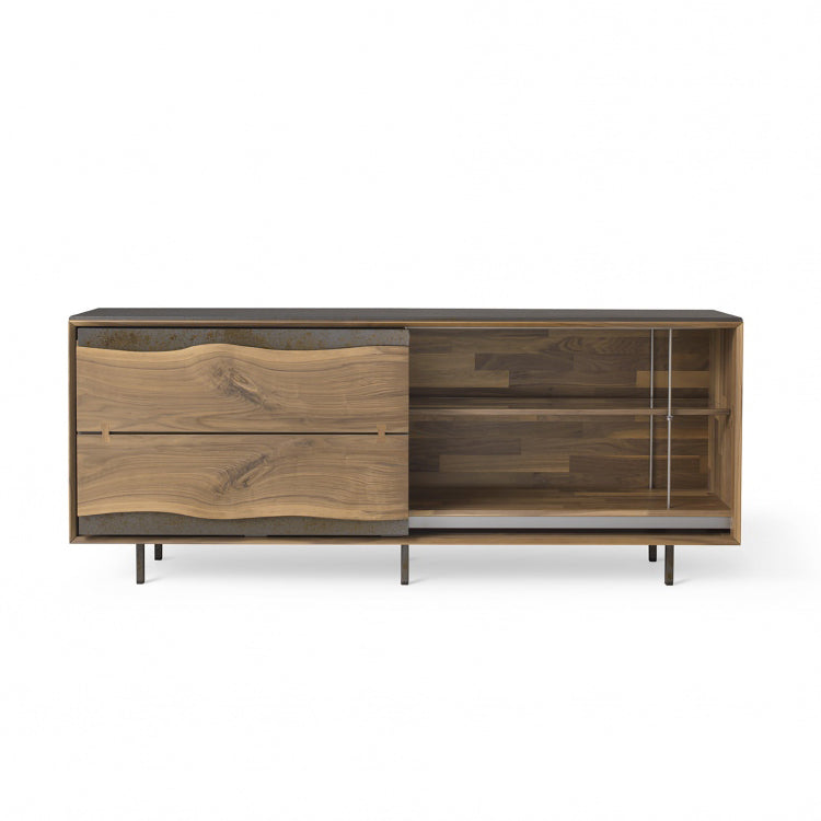 Leonardo L417N/220 - Walnut Sideboard With Sliding Doors by Arte Brotto