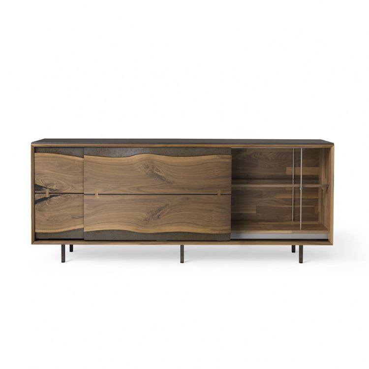 Leonardo L417N/220 - Walnut Sideboard With Sliding Doors by Arte Brotto