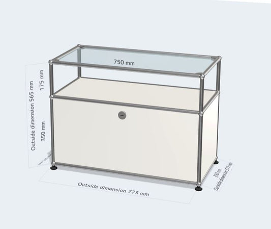 1x2 module (bottom 1 drop down door & 1 glass panel) [W750XD350XH(350+175)]