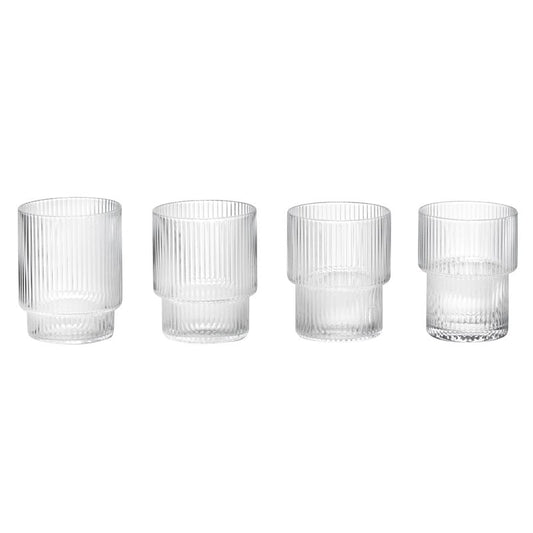 Ripple drinking glasses by ferm LIVING #4 pcs, clear #
