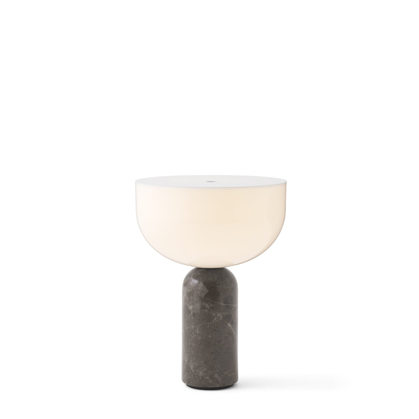 Kizu Portable Table Lamp by New Works #Gris du Marais Marble w. White Acrylic