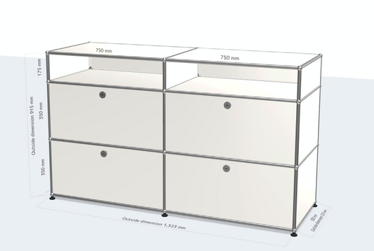 2x3 module (4 drop down doors) [W(750+750)XD500XH(350+350+175)]