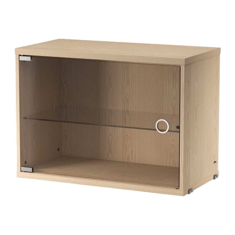 String display cabinet with swing glass door by String Furniture #58 x 30 cm, ash #