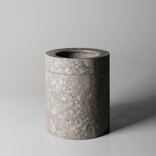 ANIMA LIQUIDA - Freestanding round natural stone washbasin