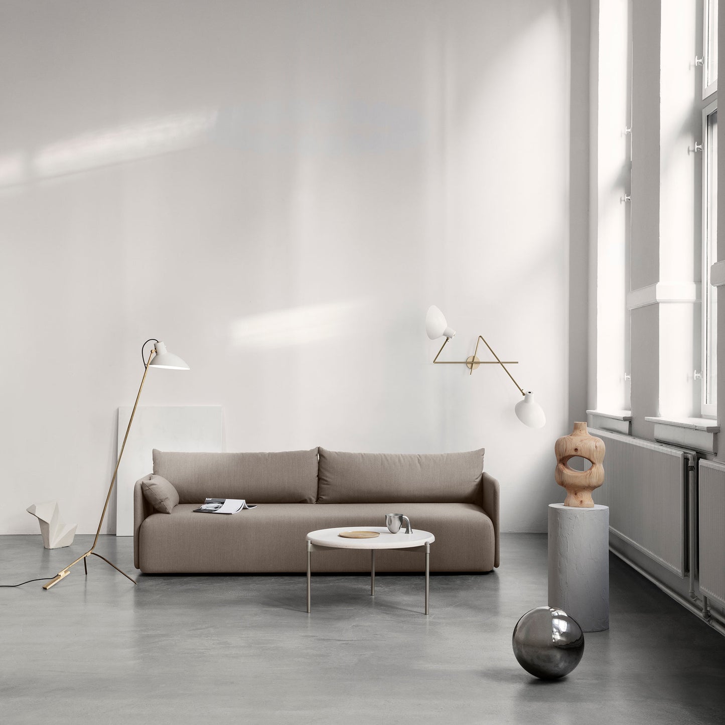 Wall Lamp Vv Cinquanta Twin by Astep #Brass Mount / White Reflectors