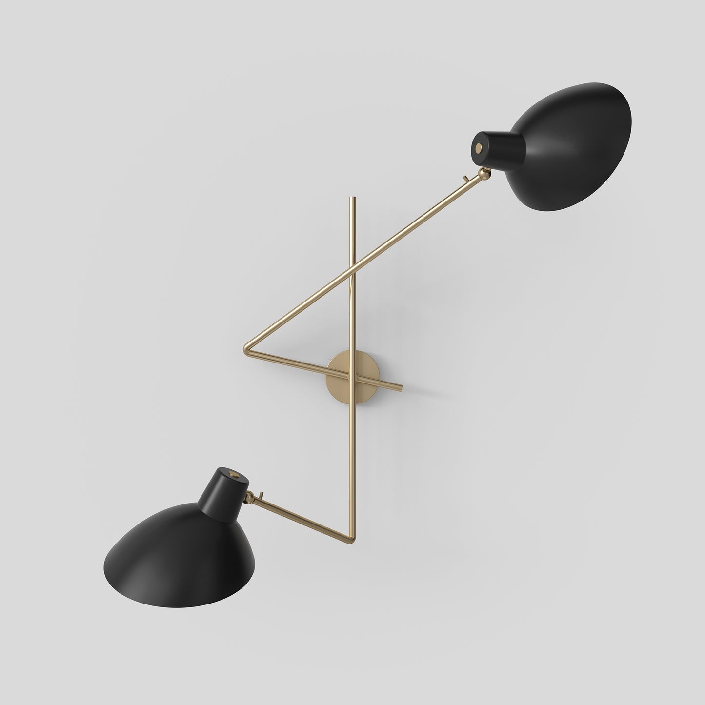 Wall Lamp Vv Cinquanta Twin by Astep #Brass Mount / Black Reflectors