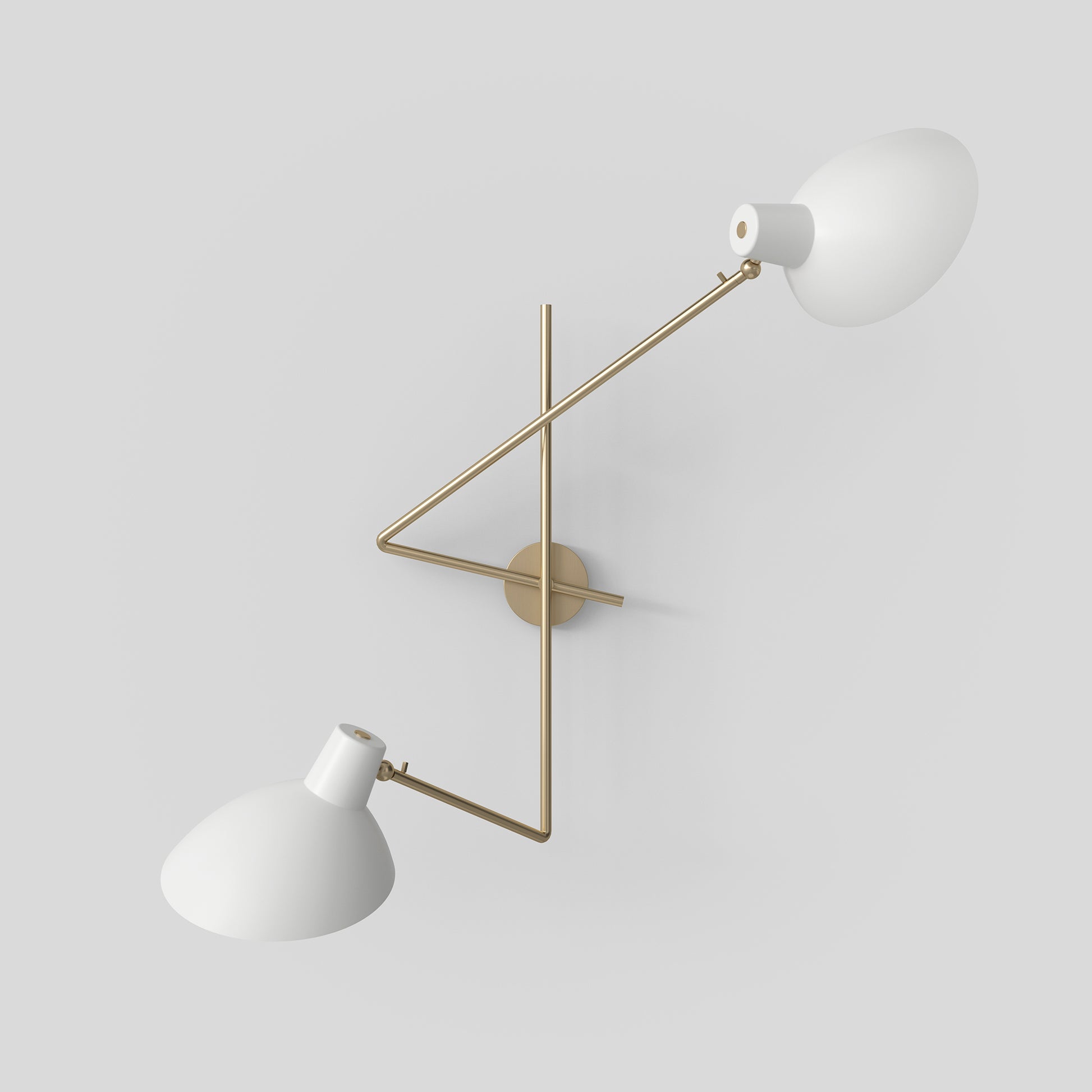Wall Lamp Vv Cinquanta Twin by Astep #Brass Mount / White Reflectors