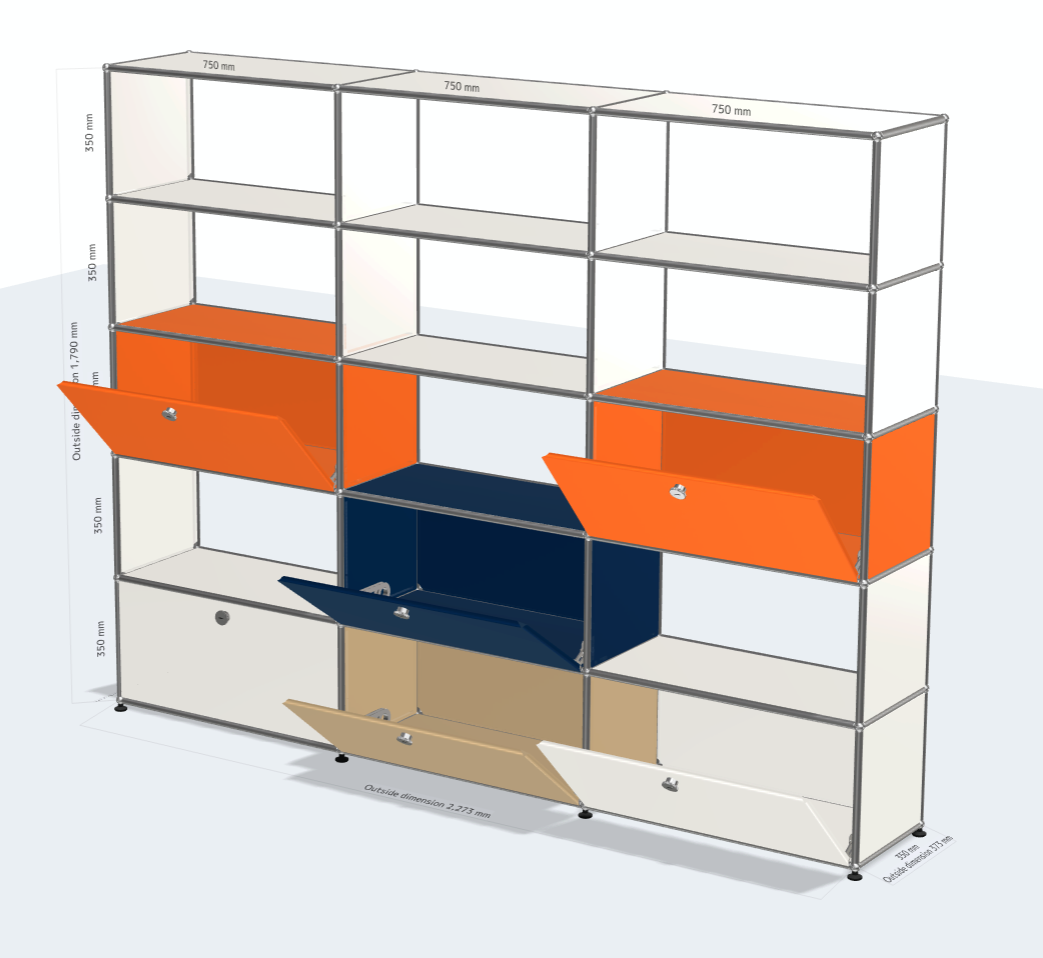 [Custom] 3x5 Module System (6 doors) [W(750+750+750)XD350xH(350+350+350+350+350)]