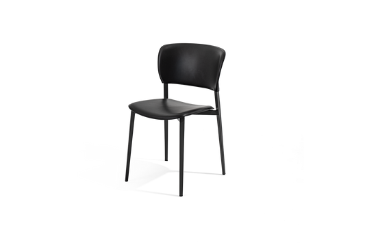 PLY - Upholstered open back tanned leather chair