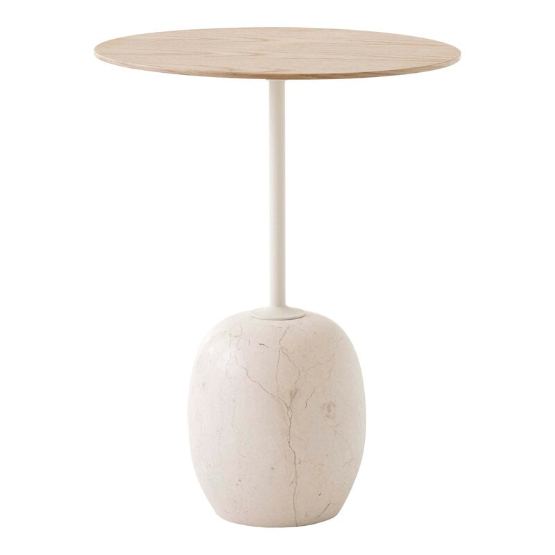 Lato LN8 coffee table by &Tradition #oak - Cream Diva marble #