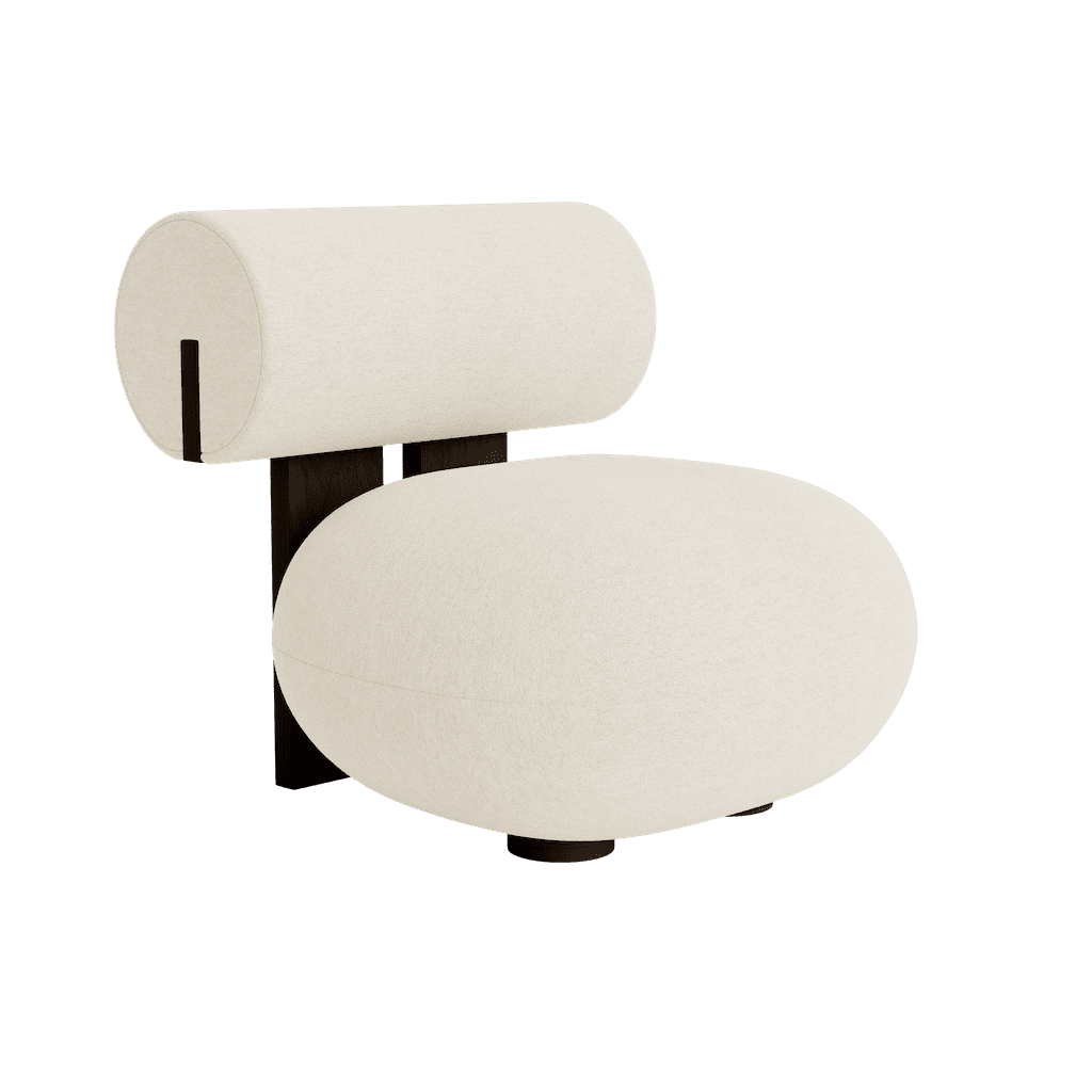 Hippo Lounge - Fabric Easy Chair by Norr11 #Dark Smoked Oak / Barnum Bouclé | 24