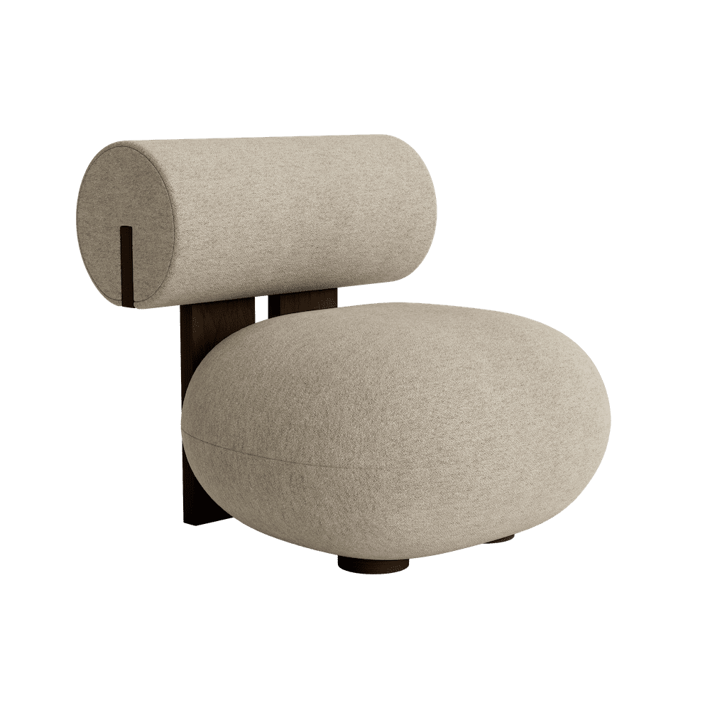 Hippo Lounge - Fabric Easy Chair by Norr11 #Dark Smoked Oak / Barnum Bouclé | 03