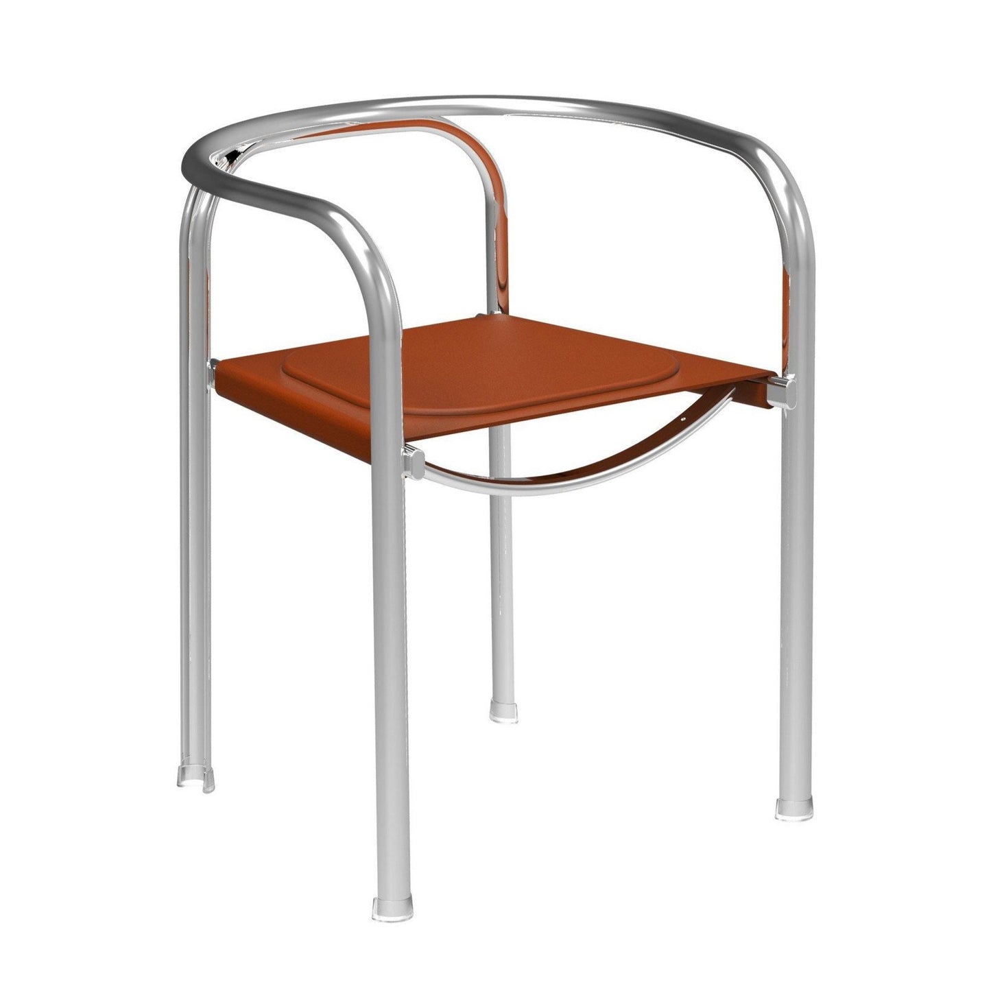 SPLIT CHAIR - Stackable steel chair with armrests