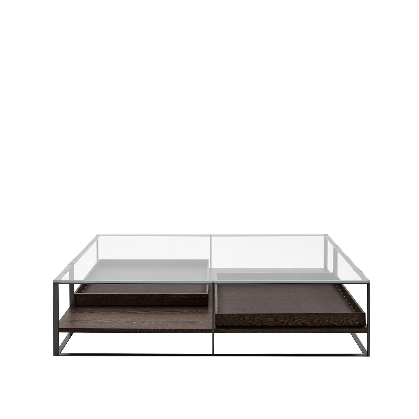 LITHOS - Rectangular Low Table with 2 Extractable Trays