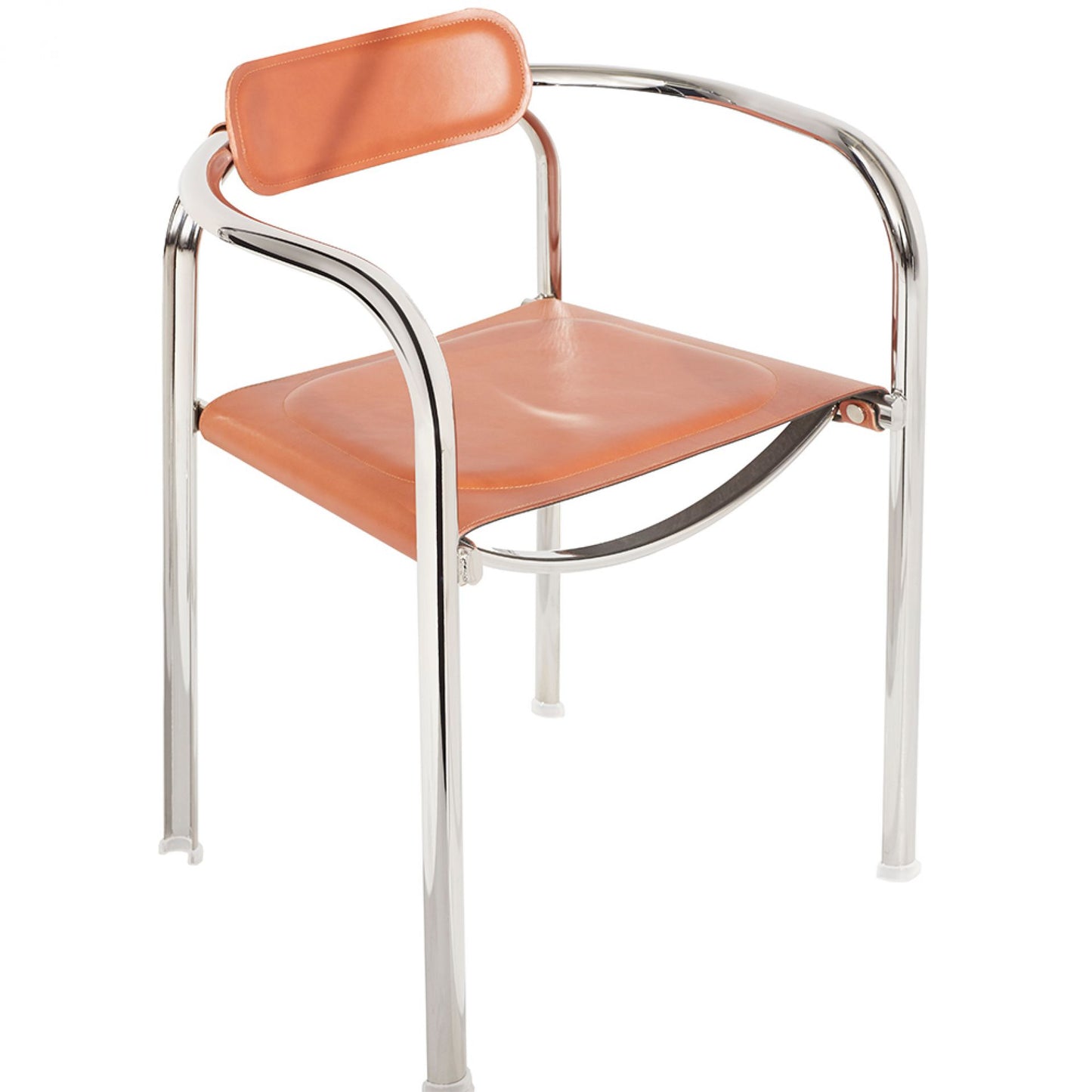 SPLIT CHAIR - Stackable steel chair with armrests