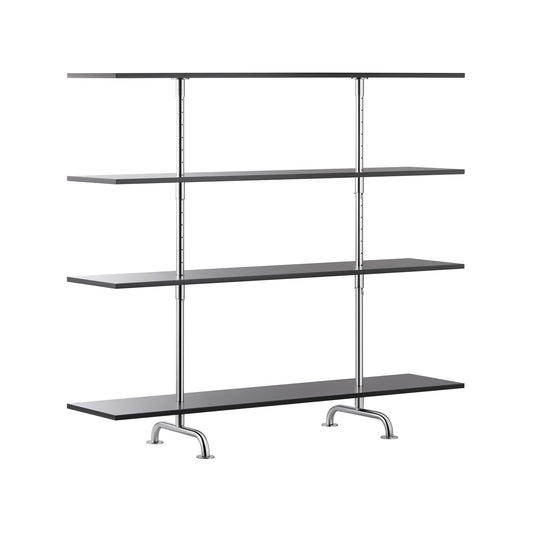 S44 - Open steel and wood bookcase