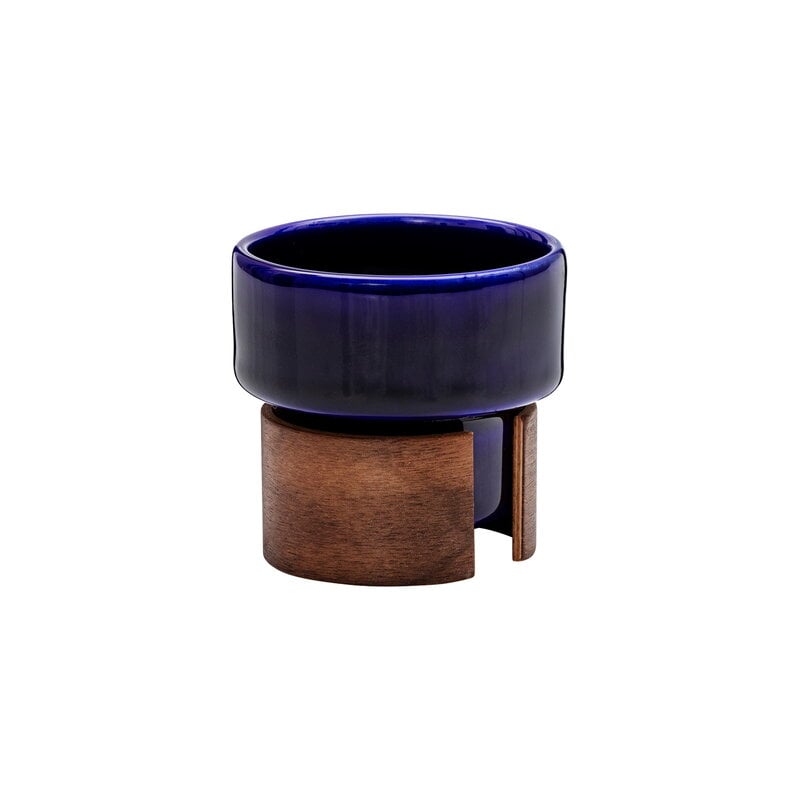 Warm espresso cup 0,8 dl by Tonfisk Design #2 pcs, blue - walnut #