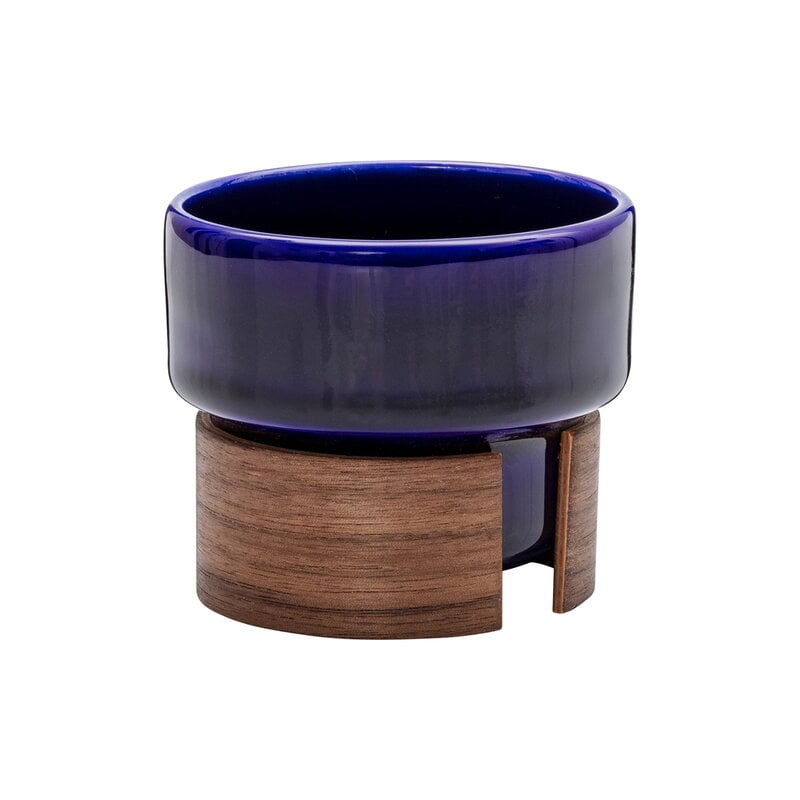 Warm cappuccino cup 1,6 dl by Tonfisk Design #set of 2, blue - walnut #